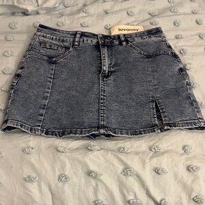 Luvamia Blue Denim Mini Skirt
